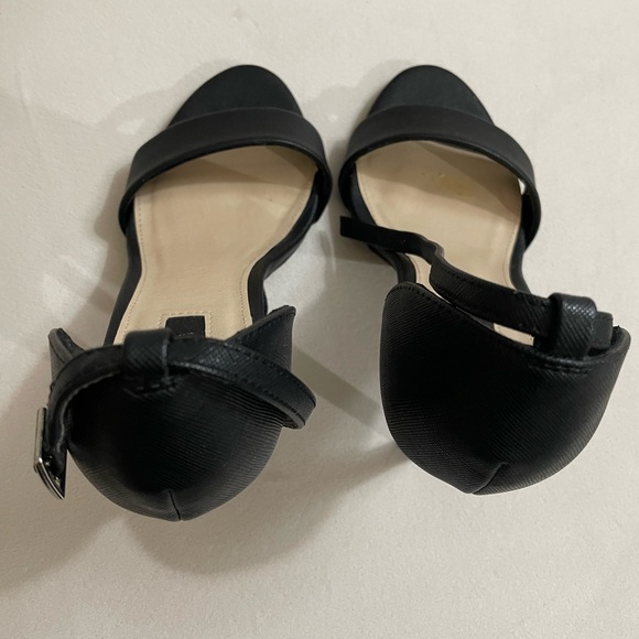 Forever 21 Black Open Toe 4.5” Heels Pumps Size 6.5 - Picture 2 of 10